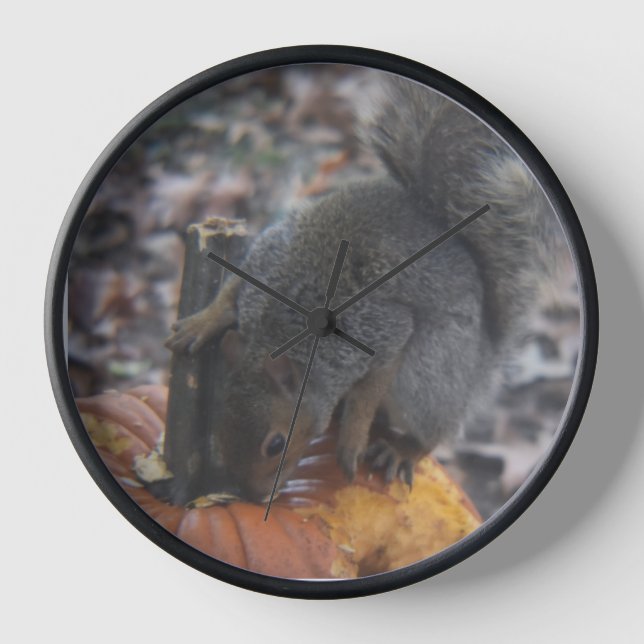 Eichhörnchen und Pumpkantuhr Uhr (Vorderseite)