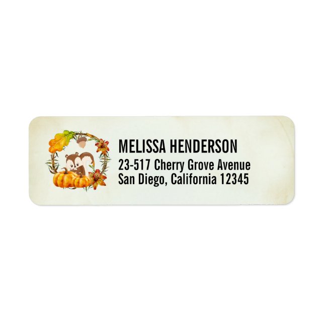 Eichhörnchen und Pumpkins Rustikaler Kranz (Vorne)