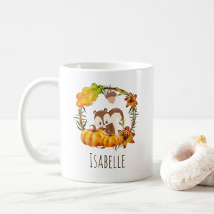 Eichhörnchen und Pumpkins Rustikaler Kranz Kaffeetasse