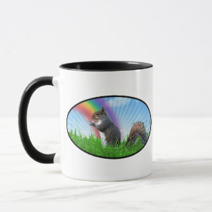 Eichhörnchen und Rainbow Sky Tasse
