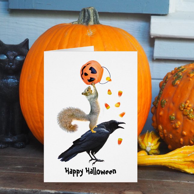Eichhörnchen und Raven Halloween Card (Von Creator hochgeladen)