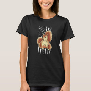 Eichhörnchen US-Flagge Eichhörnchen Amerikanische T-Shirt