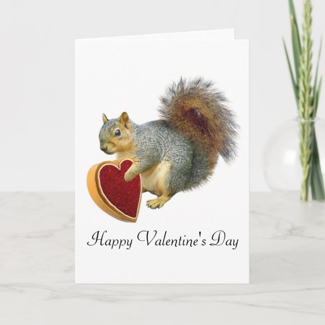Eichhörnchen Valentinenkarte Feiertagskarte (Vorderseite)