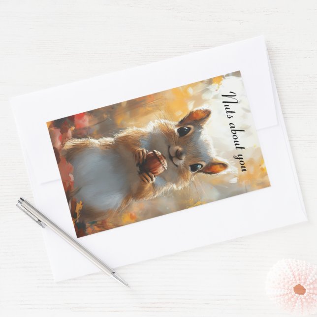 Eichhörnchen, verrückt nach dir rechteckiger aufkleber (Umschlag)