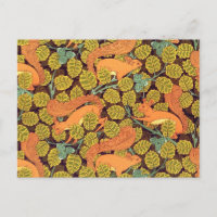 Eichhörnchen Vintage Wallpaper Postkarte