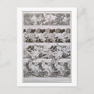 Eichhörnchen & Vögel des Jugendstils, Mucha Postkarte