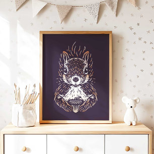 Eichhörnchen Waldtier Eichhörnchen Wandbild Poster