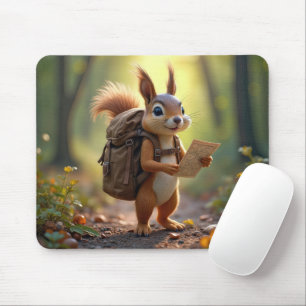 Eichhörnchen wandert in einem Wald Mousepad