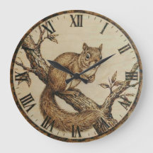 Eichhörnchen-Wanduhr - Gemütlicher Waldcharme