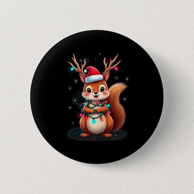 Eichhörnchen Weihnachten 2024 mit Licht & Lampe; U Button (Vorderseite)