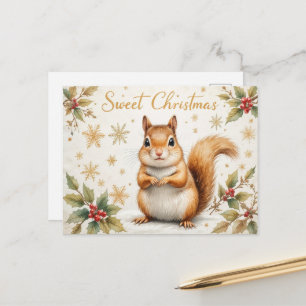 Eichhörnchen-Weihnachten Ansprechende Wald-Weihnac Feiertagspostkarte