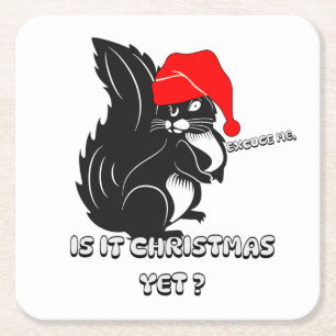 Eichhörnchen Weihnachten, ist es schon Weihnachten Rechteckiger Pappuntersetzer