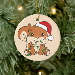 Eichhörnchen Weihnachten Wintertiere Feiertage Eic Keramik Ornament