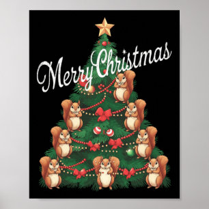 Eichhörnchen Weihnachtsbaum Poster