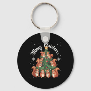 Eichhörnchen Weihnachtsbaum-Weihnachtsbaum-Panzer Schlüsselanhänger