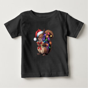Eichhörnchen Weihnachtsbeleuchtung Weihnachtsliede Baby T-shirt