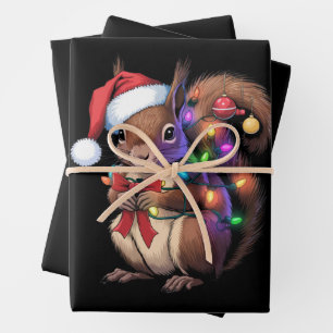 Eichhörnchen Weihnachtsbeleuchtung Weihnachtsliede Geschenkpapier Set