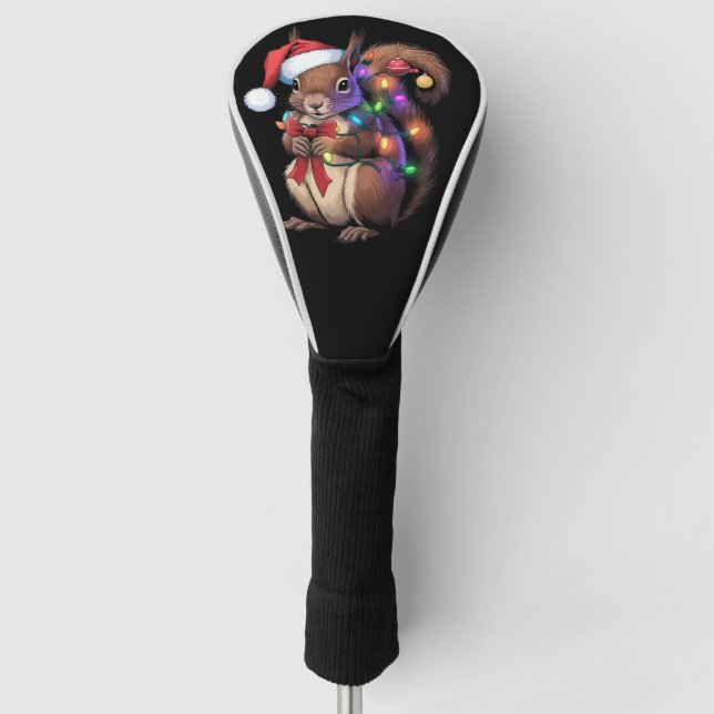 Eichhörnchen Weihnachtsbeleuchtung Weihnachtsliede Golf Headcover (Vorderseite)