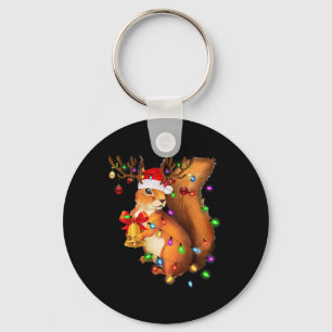 Eichhörnchen-Weihnachtslicht-Familie passende Pyja Schlüsselanhänger