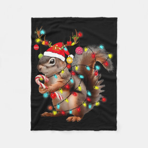 Eichhörnchen Weihnachtslichter Lustige Xmas Eichhö Fleecedecke