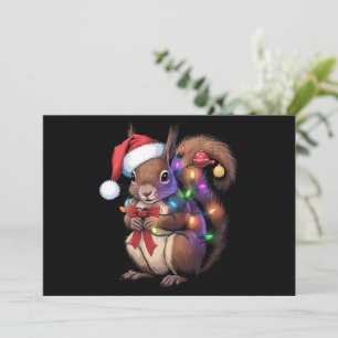 Eichhörnchen Weihnachtslichter Weihnachtsfeier Fam Feiertagskarte