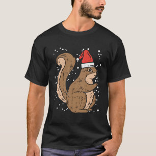 Eichhörnchen Weihnachtsmannmütze Weihnachten Weihn T-Shirt