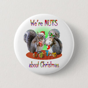 Eichhörnchen-Weihnachtsnüsse Button