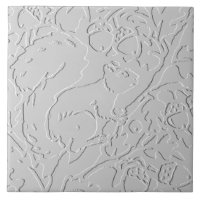 Eichhörnchen Weiß Schwarz Embossed Woodland Acorn