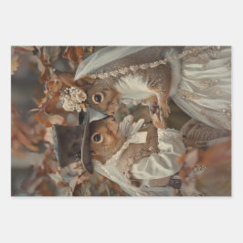 Eichhörnchen werden im Walddekoupage verheiratet Geschenkpapier Set