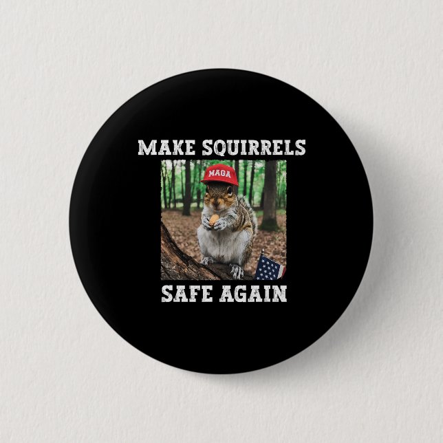 Eichhörnchen wieder sicher machen Funny Squirrels  Button (Vorderseite)