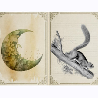 Eichhörnchen Wilde Tiere Vintage-Illustration Gummistempel