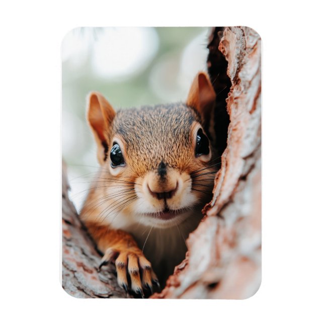Eichhörnchen Wildtier Liebendes Porträt  Magnet (Vertikal)