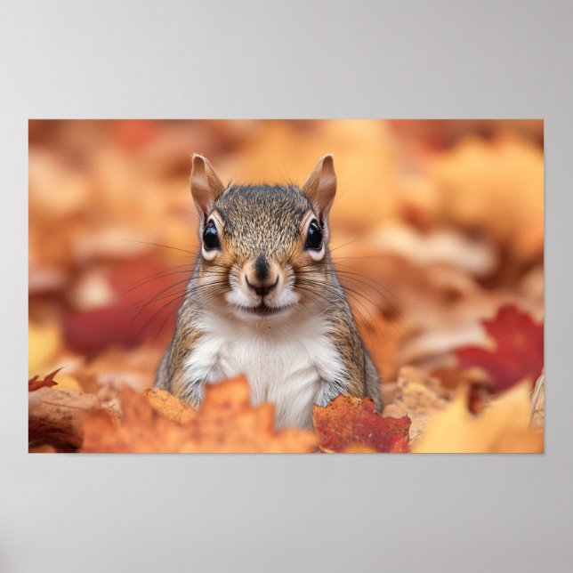Eichhörnchen Wildtier Liebendes Porträt  Poster (Vorne)