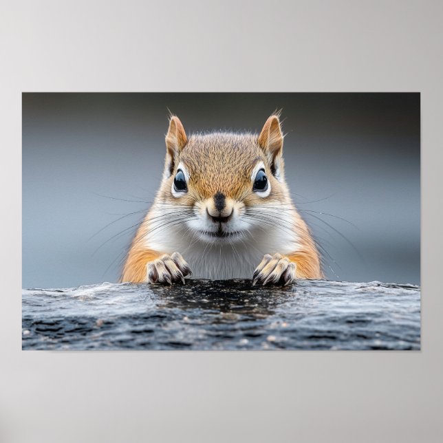 Eichhörnchen Wildtier Liebendes Porträt  Poster (Vorne)
