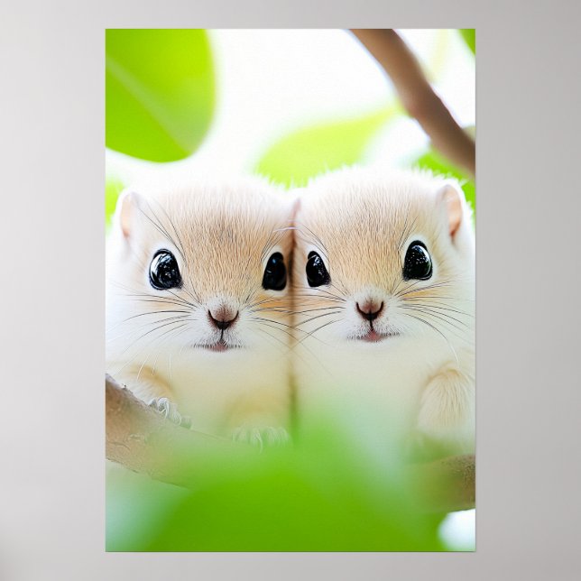 Eichhörnchen Wildtier Liebendes Porträt  Poster (Vorne)