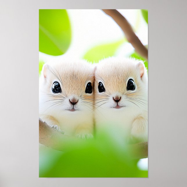 Eichhörnchen Wildtier Liebendes Porträt  Poster (Vorne)