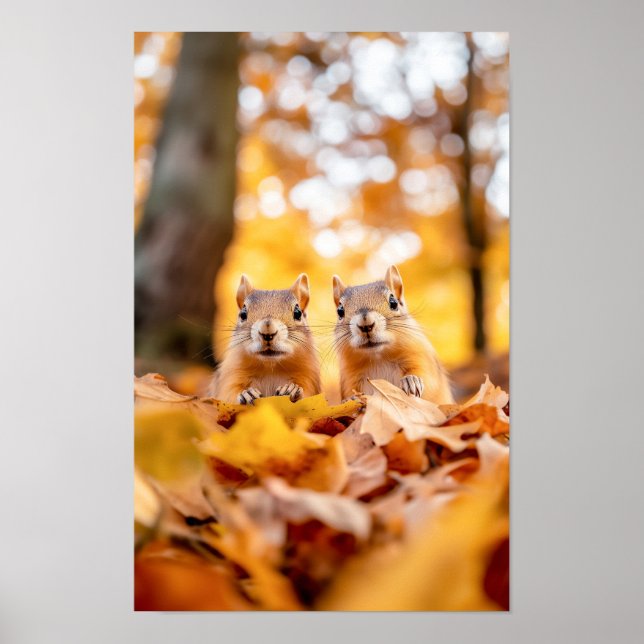 Eichhörnchen Wildtier Liebendes Porträt  Poster (Vorne)