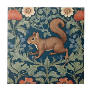 Eichhörnchen William Morris Stil Links Facing Flor Fliese