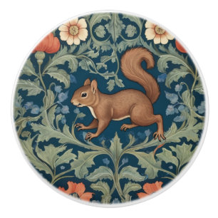 Eichhörnchen William Morris Stil Links Facing Flor Keramikknauf