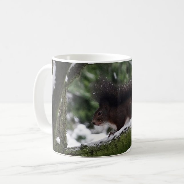 Eichhörnchen Winter Foto Klassische Tasse (Vorderseite Links)