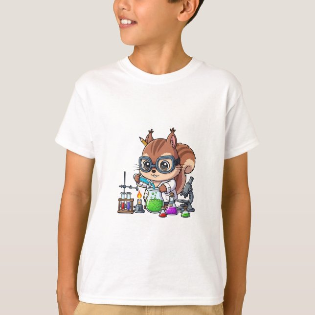 Eichhörnchen-Wissenschaftler-Laborexperiment Kinde T-Shirt (Vorderseite)