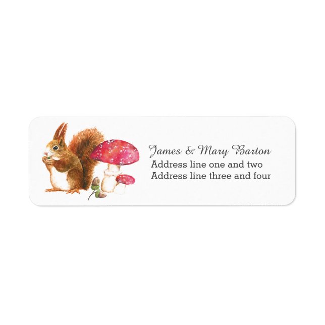 Eichhörnchen Woodland Autumn Custom Rücksendeadres (Vorne)