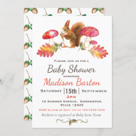 Eichhörnchen Woodland Autumn Watercolor Kinderdusc Einladung