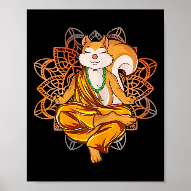 Eichhörnchen Yoga Meditation  Poster (Vorne)