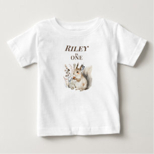 Eichhörnchen zum 1. Geburtstag Personalisiertes Ba Baby T-shirt
