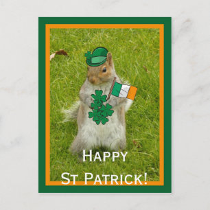 Eichhörnchen zum St. Patrick Day Postkarte
