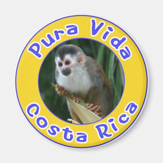 Eichhörnchenaffe, Pura Vida, Costa Rica Magnet (Vorne)