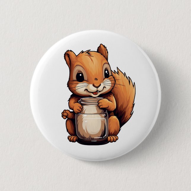 Eichhörnchenbild des Cartoon Button (Vorderseite)