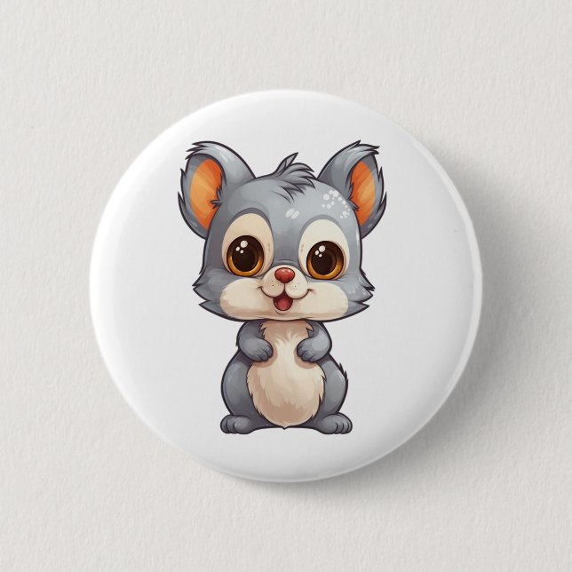 Eichhörnchenbild des Cartoon Button (Vorderseite)