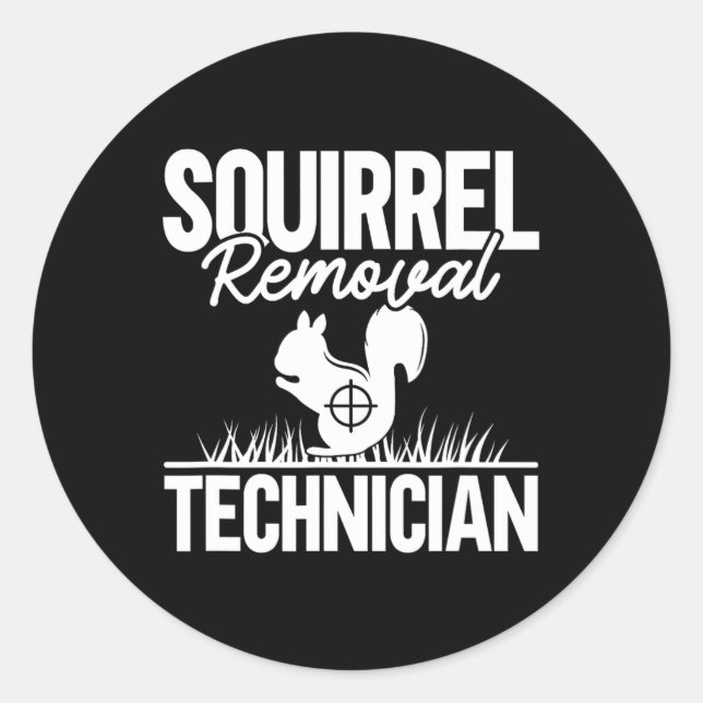 Eichhörnchenentzug Techniker Funny Squirrel Jagd Runder Aufkleber (Vorderseite)